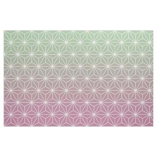 Pink and Green Asanoha (large scale) Fabric