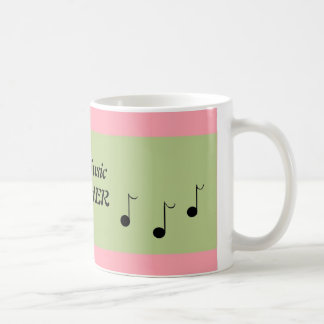 Pink and Green Best Music Teacher Coffee Mug