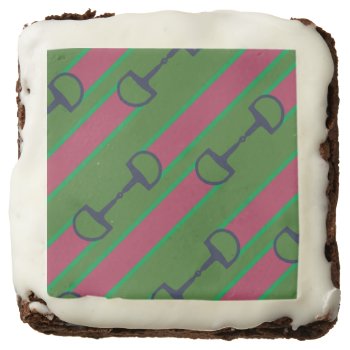Pink And Green Bit Ribbon Pattern Chocolate Brownie by PaintingPony at Zazzle
