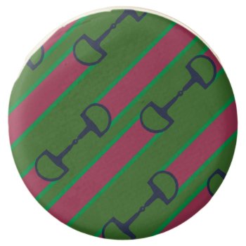 Pink And Green Bit Ribbon Pattern Chocolate Covered Oreo by PaintingPony at Zazzle