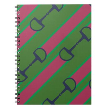Pink And Green Bit Ribbon Pattern Notebook by PaintingPony at Zazzle