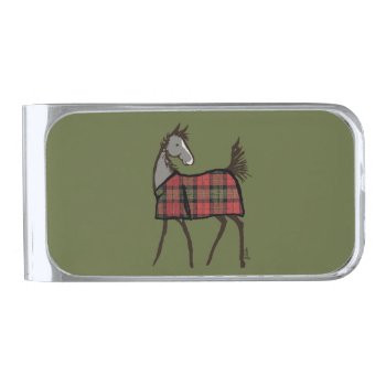 Pink And Green Bit Ribbon Pattern Silver Finish Money Clip by PaintingPony at Zazzle