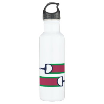 Pink And Green Bit Ribbon Pattern Stainless Steel Water Bottle by PaintingPony at Zazzle