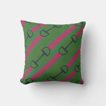 Pink And Green Bit Ribbon Pattern Throw Pillow by PaintingPony at Zazzle