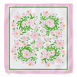 Pink and Green Bridal Bandana