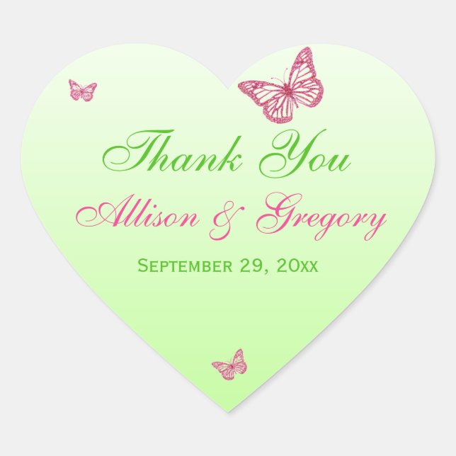 Pink and Green Butterflies Sticker (Front)