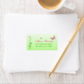 Pink and Green Butterfly Floral Address Label (Insitu)
