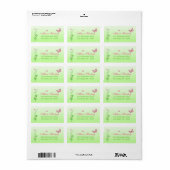 Pink and Green Butterfly Floral Address Label (Full Sheet)