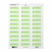 Pink and Green Butterfly Return Address Label (Full Sheet)