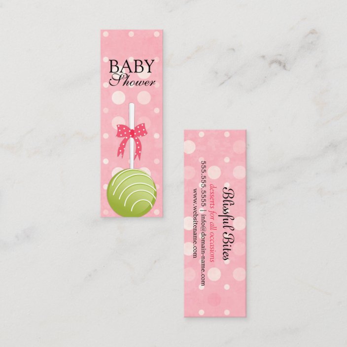 Pink And Green Cake Pops Baby Shower Tags Zazzle Com