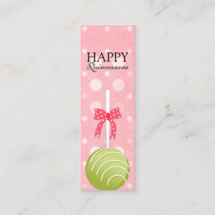 Pink and Green Cake Pops Happy Quinceanera Tags