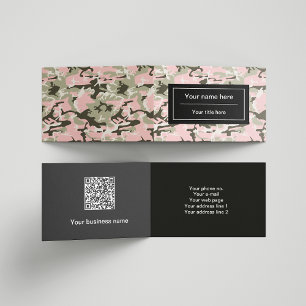 Pink and Green Camo, Camouflage, Military, Army Business Card