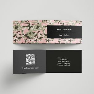 Pink and Green Camo, Camouflage, Military, Army Business Card