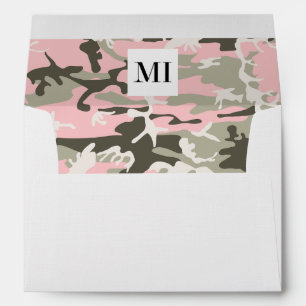 Pink and Green Camo, Camouflage, Military, Army Envelope