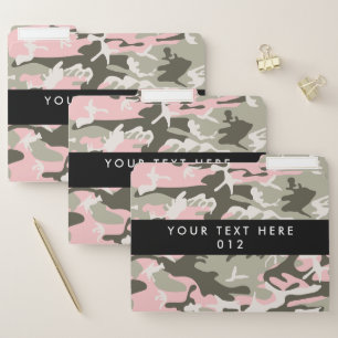 Pink and Green Camo, Camouflage, Military, Army File Folder