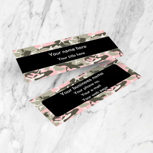 Pink and Green Camo, Camouflage, Military, Army Mini Business Card