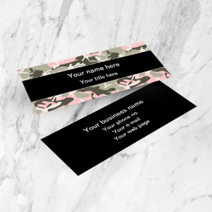 Pink and Green Camo, Camouflage, Military, Army Mini Business Card