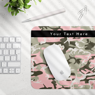Pink and Green Camo, Camouflage, Military, Army Mouse Pad