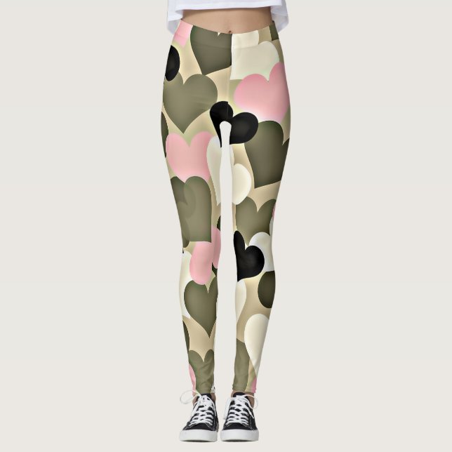 Pink and Green Camo Leggings (Front)