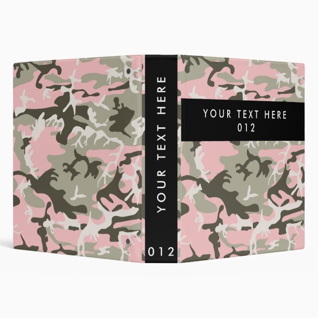 Pink and Green Camouflage, Military, Army 3 Ring Binder (Background)