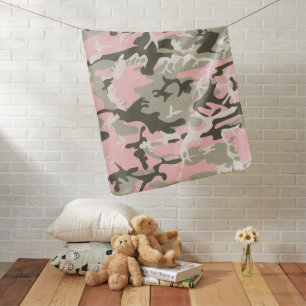Pink and Green Camouflage, Military, Army Baby Blanket