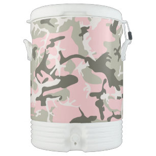 Pink and Green Camouflage, Military, Army Beverage Cooler