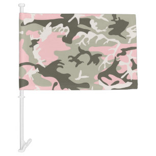 Pink and Green Camouflage, Military, Army Car Flag