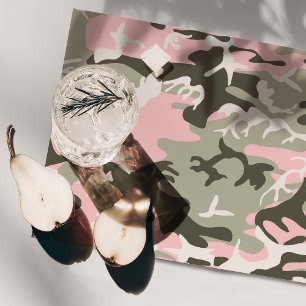 Pink and Green Camouflage, Military, Army Cloth Placemat