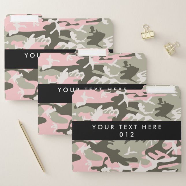 Pink and Green Camouflage, Military, Army File Folder (Set)