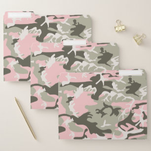 Pink and Green Camouflage, Military, Army File Folder