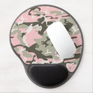Pink and Green Camouflage, Military, Army Gel Mouse Pad