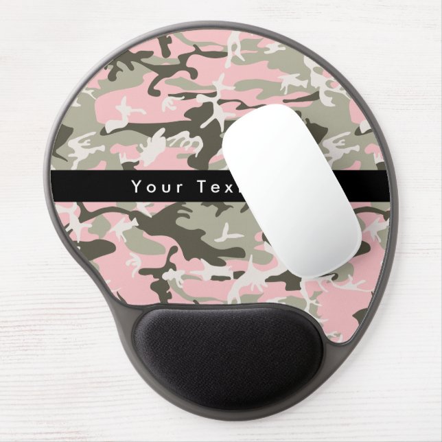 Pink and Green Camouflage, Military, Army Gel Mouse Pad (Left Side)