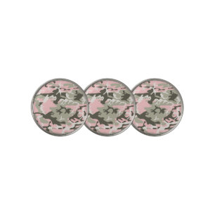 Pink and Green Camouflage, Military, Army Golf Ball Marker