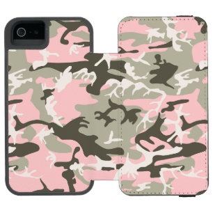 Pink and Green Camouflage, Military, Army iPhone SE/5/5s Wallet Case