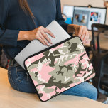 Pink and Green Camouflage, Military, Army Laptop Sleeve<br><div class="desc">Elegant,  stylish and sophisticated camouflage pattern in pink and green color. Modern and trendy gift,  perfect for the military lover in your life.</div>