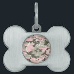 Pink and Green Camouflage, Military, Army Pet ID Tag<br><div class="desc">Elegant, stylish and sophisticated camouflage pattern in pink and green color. Modern and trendy gift, perfect for the military lover in your life.</div>