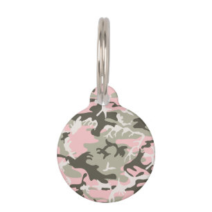 Pink and Green Camouflage, Military, Army Pet ID Tag