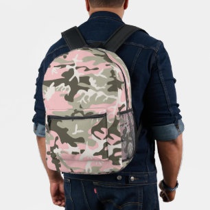 Pink and Green Camouflage, Military, Army Printed Backpack