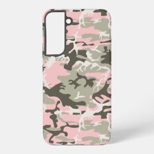 Pink and Green Camouflage, Military, Army Samsung Galaxy S22+ Case