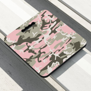Pink and Green Camouflage, Military, Army Seat Cushion