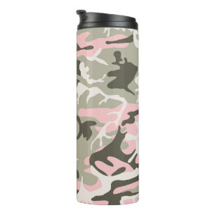 Pink and Green Camouflage, Military, Army Thermal Tumbler