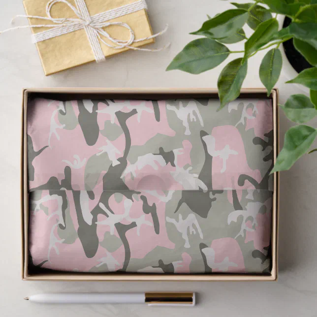 Pink and Green Camouflage, Military, Army Tissue Paper | Zazzle