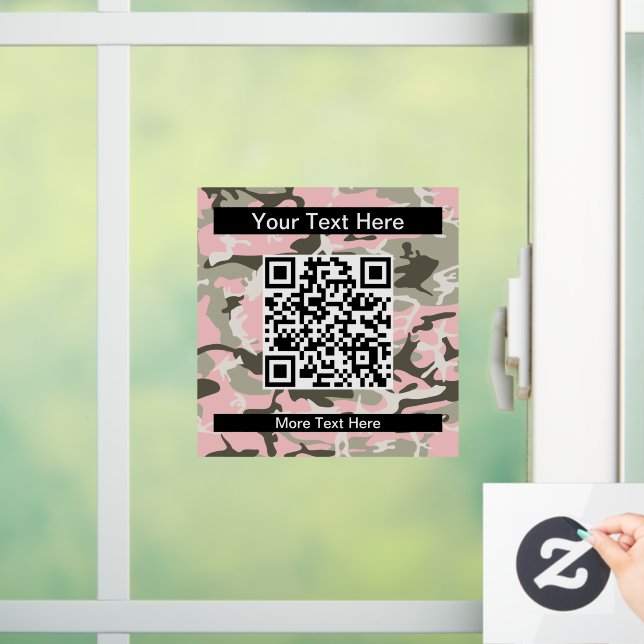 Pink and Green Camouflage, Military, Army Window Cling (Home)