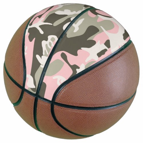 Pink and Green Camouflage Pattern Military Army Basketball