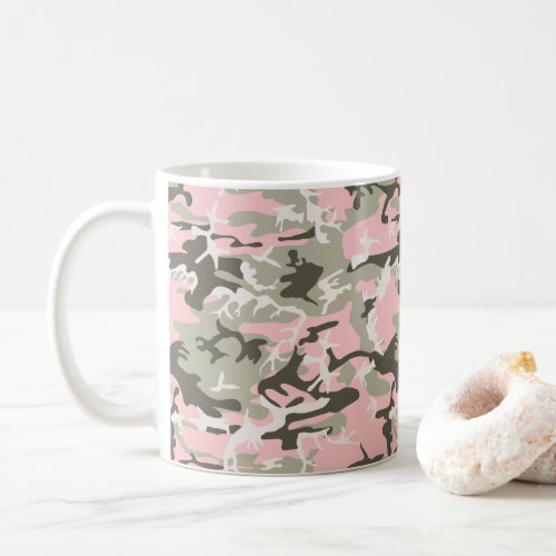 Pink and Green Camouflage Pattern Military Army Coffee Mug