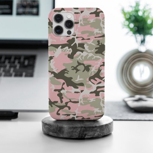 Pink and Green Camouflage Pattern Military Army iPhone 15 Pro Max Case