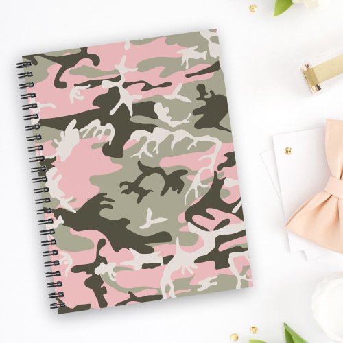 Pink and Green Camouflage Pattern Military Army Notebook