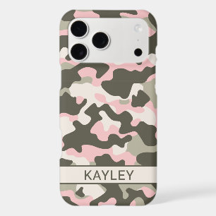Pink and Green Camouflage Personalized iPhone 17 Pro Max Case