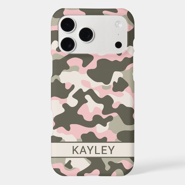 Pink and Green Camouflage Personalized  Case-Mate iPhone Case (Back)