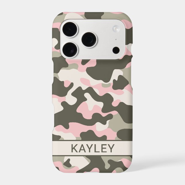 Pink and Green Camouflage Personalized Case-Mate iPhone Case (Back)